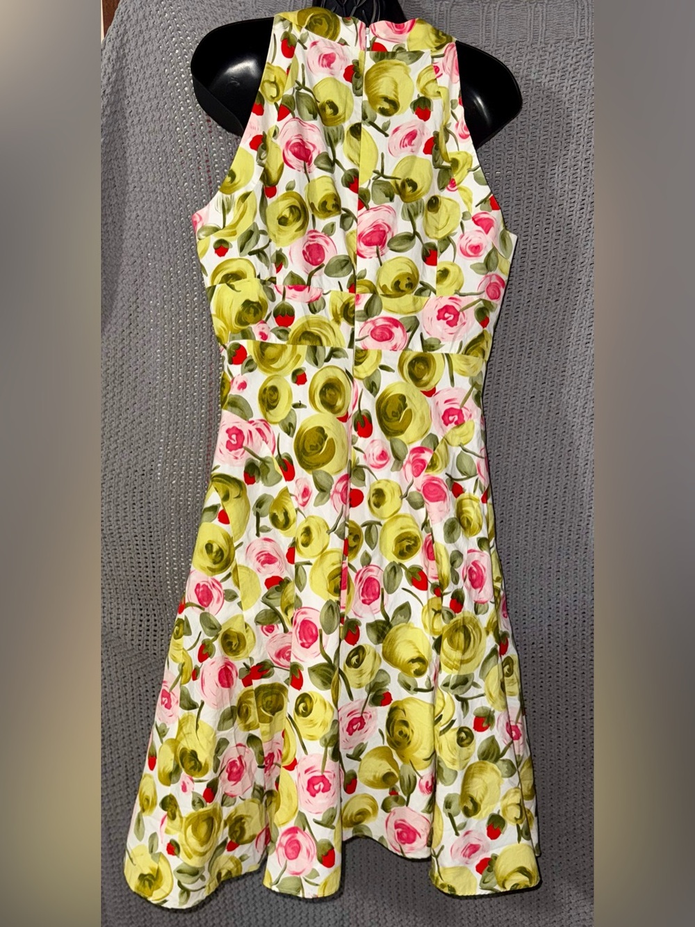 Talbots Pink Green Sleeveless A-Line Midi Fit & Flare Dress 14 Petite - Picture 2 of 6
